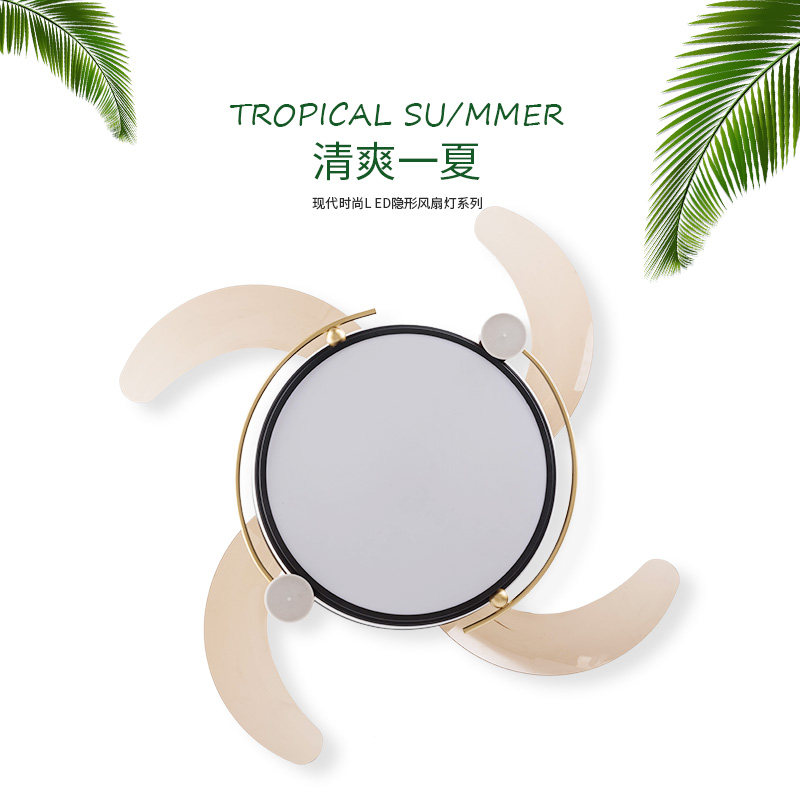 Nordic ceiling fan light invisible dining room Living room Bedroom American Muted Remote Control Modern Minima Light Ceiling Fan Lamp