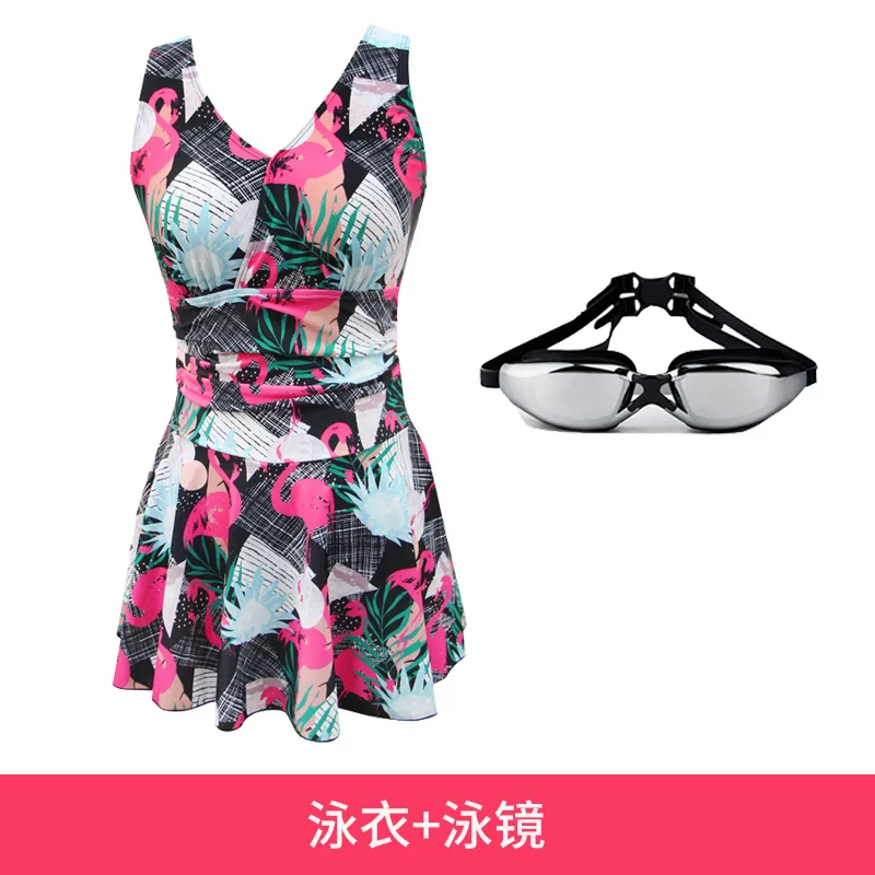 Swimwear, skirt, floral print, plus size