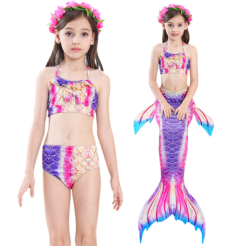 Kids mermaid tail swimsuit dress cute skirt girls princess swimsuit little girl bikini set