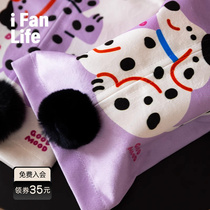 Fandian Polka Dot Puppy Car Tissue Box Cute Cartoon Tissue Cover Living Room Dining Room Desktop Fabric Tissue Bag