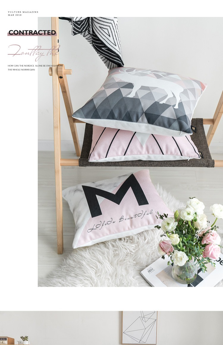 Bắc Âu đơn giản sofa đệm văn phòng gối tựa lưng xe in đệm gối gối lõi gối thắt lưng gối chăn 2 trong 1