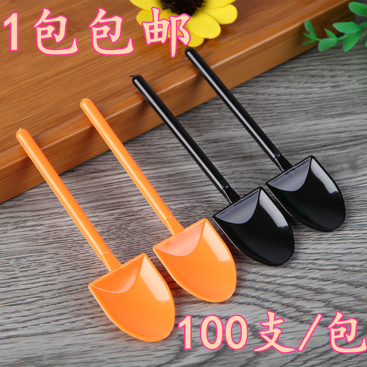 Plastic disposable potted ice cream shovel Cake dessert spoon Shaved ice spoon Yogurt spoon Pudding spoon