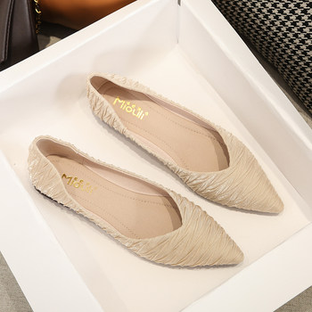 Gentle Evening Breeze Pointed-Toe Shallow Single Shoes for Women, Flat-Soled, 2025 Spring and Summer New Style, Soft-Soled, Versatile, Simple Maternity Women's Shoes