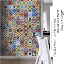 Nordic small flower brick 100X100 geometric antique brick American handmade retro toilet balcony tile tile