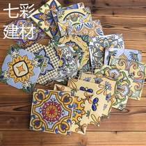 Small tiles 100X100 floor tiles antique tiles kitchen bathroom waist line sink Wall retro floral tiles tiles