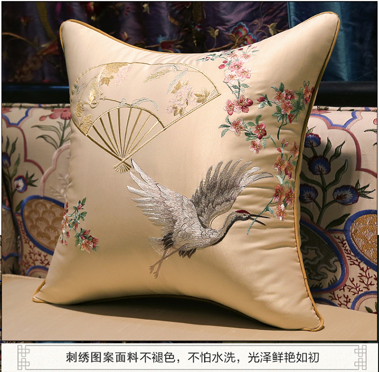 Mới Trung Quốc Gối thêu Phong cách Trung Quốc Phòng khách Mahogany Sofa Đệm Châu Âu Giường mềm Case hình chữ nhật - Trở lại đệm / Bolsters chăn gối 2 trong 1 cho bé