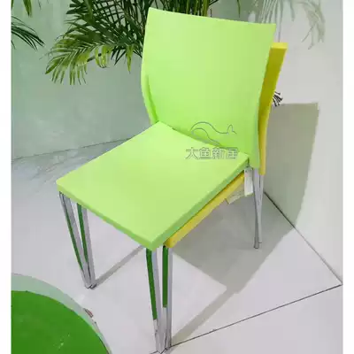Dining room restaurant chair Simple modern backrest Plastic household balcony chair stacked computer plastic steel simple chair