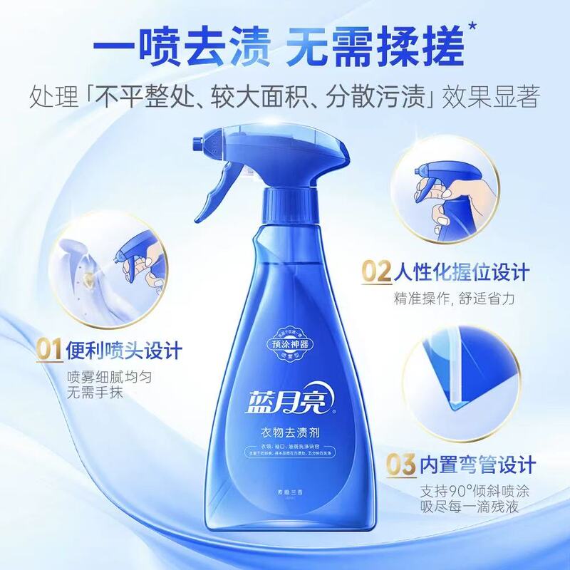 Blue Moon Clothing Stain Remover, Sandalwood Peony Cuffs and Collar Cleaner, Elegant Orchid Fragrance, Removes Oil and Blood Stains, Pre-Spray