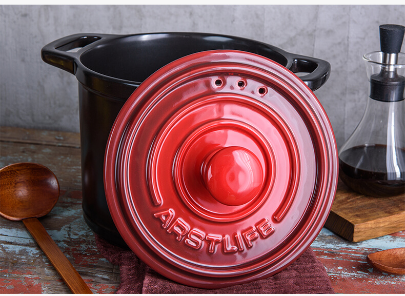Ya cheng DE imitation enamel pot round casseroles, hold to high temperature stewing pot stew soup multi - functional ceramic pot than cast iron