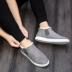 Giày nam mùa đông Giày vải 2018 mới cho nam cộng với nhung nhà ấm áp bằng vải cotton nam phiên bản Hàn Quốc của xu hướng giày lười giày the thao Plimsolls