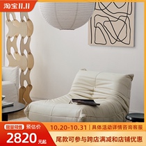 Caterpillar lazy sofa retro leather sofa Nordic leisure chair backrest chair living room single net red recliner