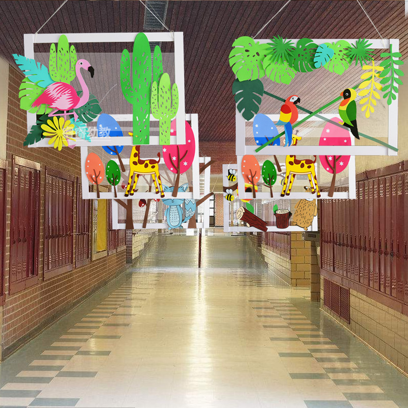 Forest Department Animal Decoration Class Theme Wall Classroom Corridor Area Corner Area Border Aerial Hanging Corridor