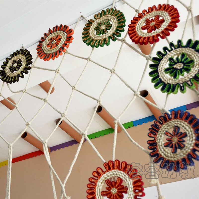 Color cotton rope thick rope 5mm kindergarten decoration partition DIY handmade wall scene layout area corner ring creation