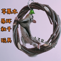 Honey glider toy Apple wood ring swing Small pet climbing molar Flying mouse Flower branch Hamster Dense bag ferret supplies