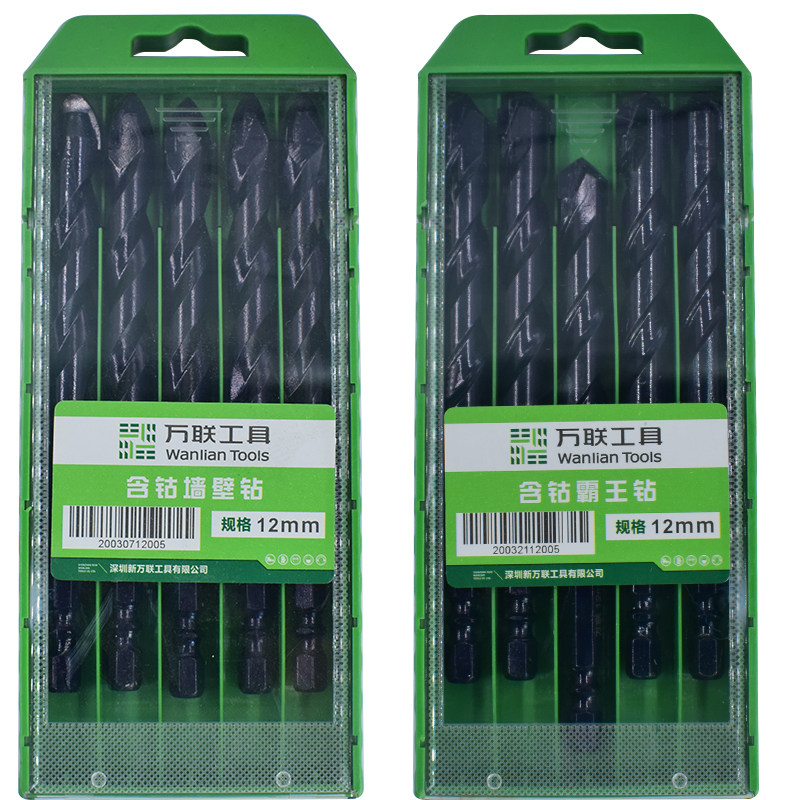 Wanlian Overlord drill wall drill ceramic drill cobalt-containing ceramic drill black wall drill punching and hardening 6 cm 8 cm 1012