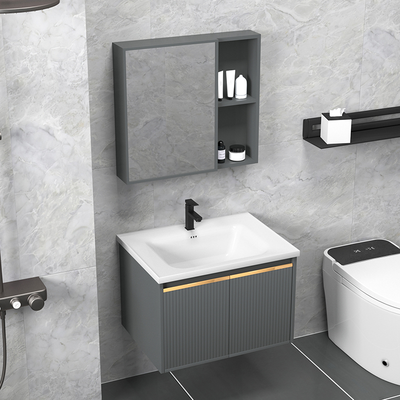 Modern minimalist space aluminum bathroom cabinet powder room balcony washbasin cabinet combination washbasin washbasin basin