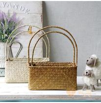 Seaweed Chinese flower arrangement flower basket portable flower basket Gift flower arrangement portable flower basket Florist flower arrangement decorative flower basket