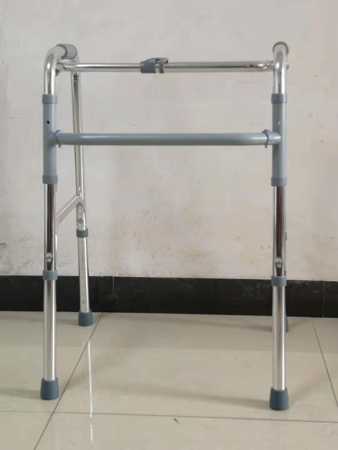 Walking aid new thickened aluminum alloy four-legged folding walker for the elderly