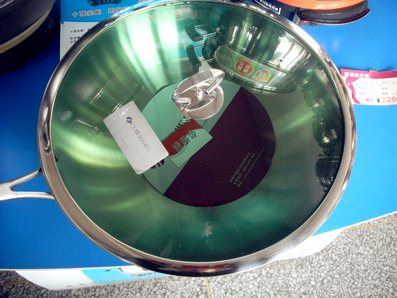 Qiaojier stainless steel double bottom frying pan 30CM-32CM gas induction cooker universal