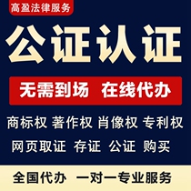 Agency certification online web page evidence collection preservation of infringing product purchases notarization of copyrights portrait rights patent rights