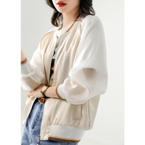 TUNEVA small fragrant style shirt coat women 20 new sunscreen dress satin light bomber jacket short coat