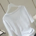 Mùa hè 2018 phiên bản mới của Hàn Quốc bằng cotton cotton trắng tinh khiết ngắn tay áo thun ren nữ cổ chữ V nửa tay áo thun áo phông nữ cao cấp Áo phông