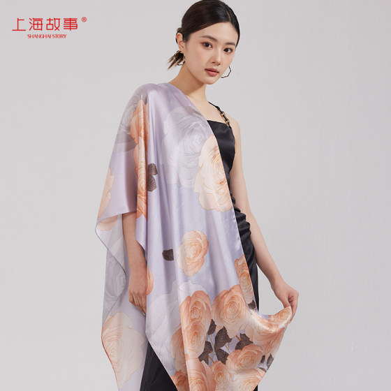 Shanghai Story 2024 Spring New Silk Long Scarf Shawl Silk Scarf Mother's Silkworm Silk Mother's Day Gift