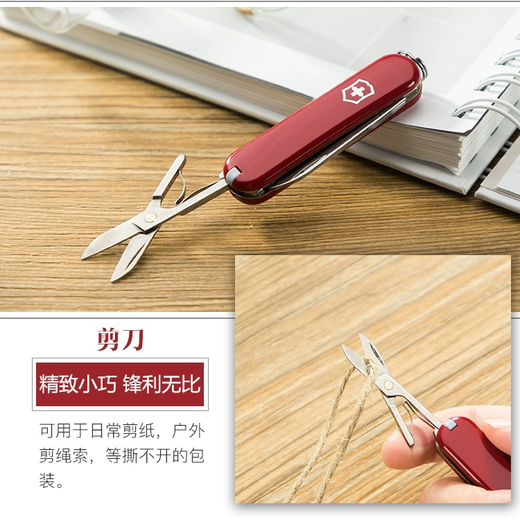 Victorinox Swiss Army Knife Công cụ đa chức năng Dao gấp 0,6225 Chữ ký Thụy Sĩ 58MM Bút bi Mini Dao bộ dụng cụ đa năng victorinox