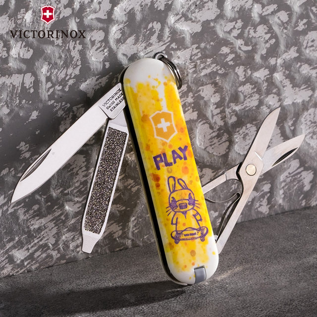 Victorinox Swiss Army Knife Mini Model Trendy Graffiti ຂອງຂວັນສ່ວນບຸກຄົນສໍາລັບເດັກນ້ອຍຊາຍແລະເດັກຍິງມີດພັບງາມ