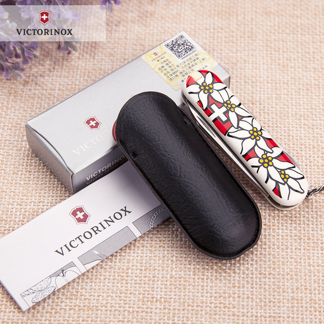 ຕົ້ນສະບັບ Victorinox Swiss Army Knife 58mm model flower 0.6203.840 women's self-defense folding knife counter ທີ່ແທ້ຈິງ