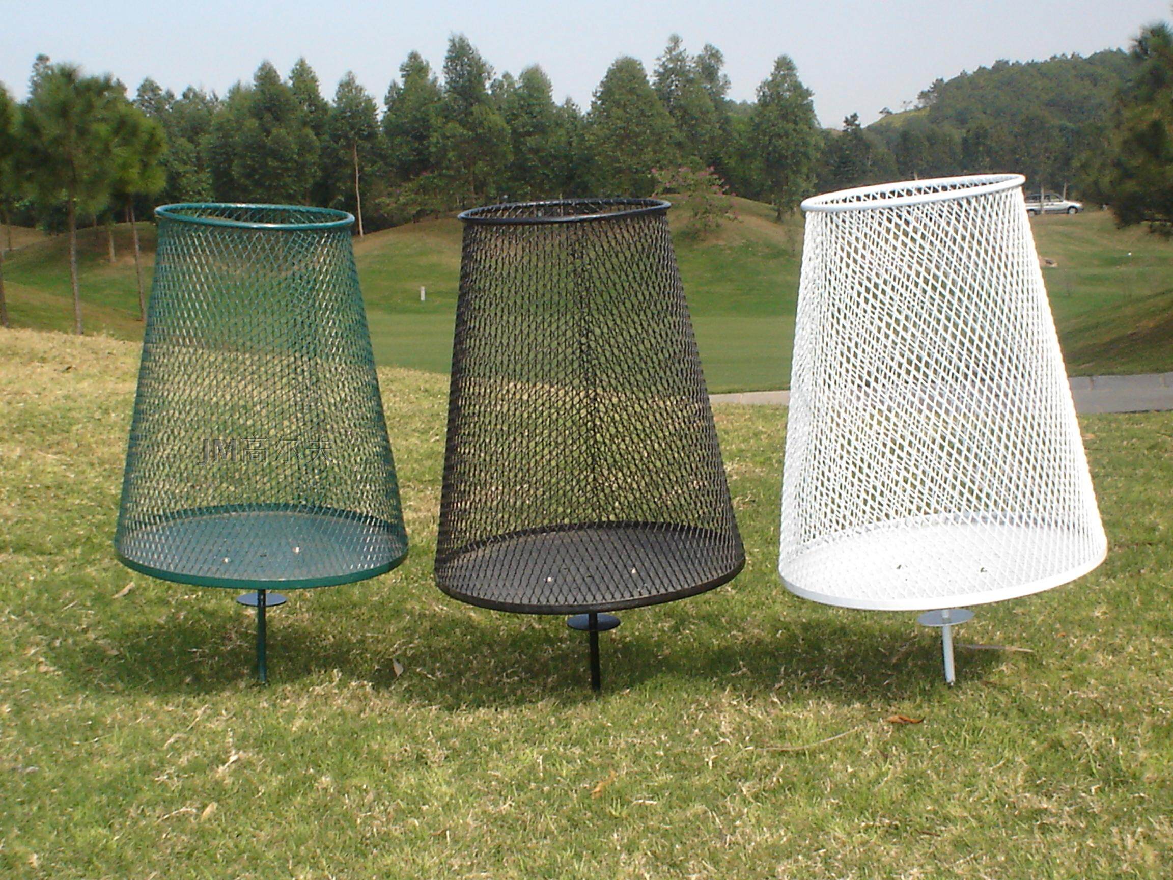 Golf Trash Basket Golf Steel Nail Trash Basket Golf Trash Can Iron Mesh Trash Can Court Trash Can