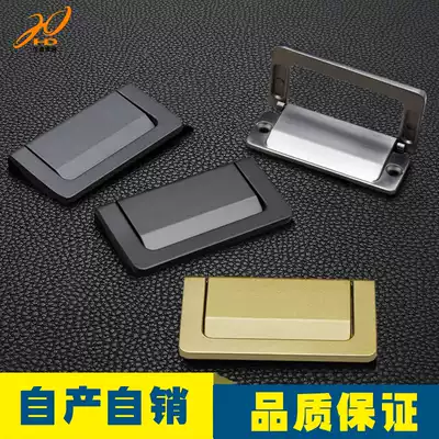 HD hidden handle drawer American black wardrobe cabinet door handle modern simple copper color cabinet hidden pull no hole