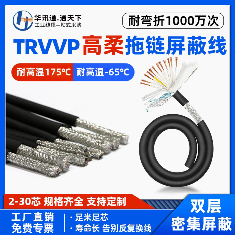 Trvvp High Flexible Shielded Drag Chain Cable 10 12 16 20 24 Core 0.2 0.3 Square Control Signal Flexible Cable