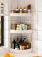 Kitchen countertop corner storage rack household punch-free semicircular wall corner tripod rack seasoning bottle jar storage rack