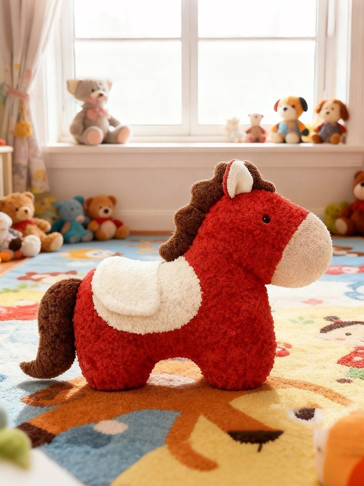 Year of the Horse Pillow, Special-Shaped Plush Toy, Sofa Living Room Decoration Ornament, Small Bmw Pillow Gift