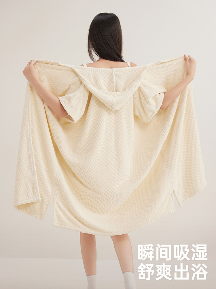 Guoqi Wearable Bath Towel Robe Quick-Drying Women's Home Summer Hooded Non-Cotton Bath Skirt Bathrobe 2025 New Wrap Towel