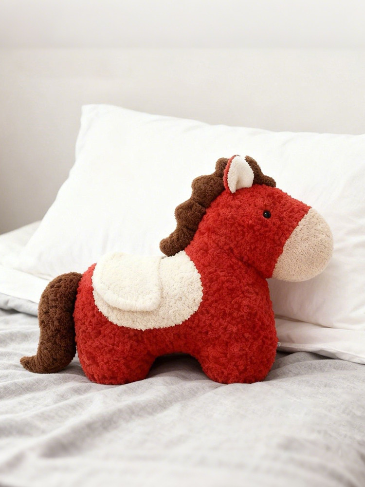 Year of the Horse Pillow, Special-Shaped Plush Toy, Sofa Living Room Decoration Ornament, Small Bmw Pillow Gift