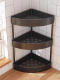 Kitchen countertop corner storage rack household punch-free semicircular wall corner tripod rack seasoning bottle jar storage rack
