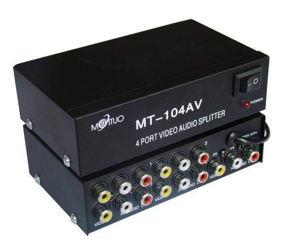 AV audio-video dispenser MT-104AV 4 mouth AV dispenser Three lotus audio and video dispenser 1 in 4 out