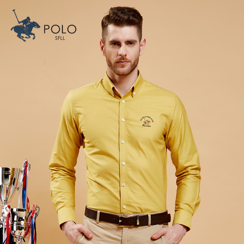 Paul Pure Cotton Oxford Men's Long-Sleeve Shirt, Ginger Yellow, Business Casual, All-Cotton, Slim Fit, Spring and Autumn Shirt Paul Pure Cotton Oxford Men's Long-Sleeve Shirt, Ginger Yellow, Business Casual, All-Cotton, Slim Fit, Spring and Autumn Shirt