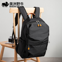 Americas Bison Bull Mens Double Shoulder Bag University High School School Bag Youth Large Capacity Casual Minimalist Computer Backpack