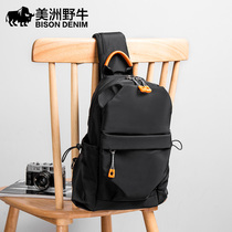 Americas Bison Bull mens chest bag Leisure sport Diagonal Satchel Shoulder Bag Large Capacity 2022 New Tide Card Small Backpack
