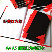 A5A4 classic hard skin Red Horn notebook hard face copy Red Corner Black Face Book office notebook business learning stationery