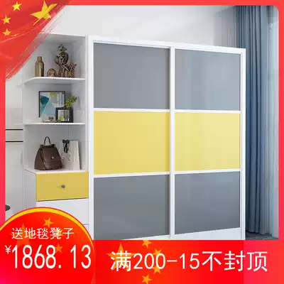 Simple modern wardrobe bedroom economical swing door wardrobe large and small apartment assembly storage cabinet