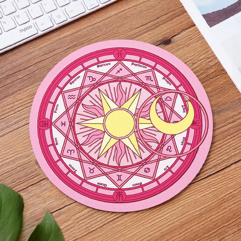 Mouse pad small number round Cuomo magic to make cute girls cartoon day Cartoon Little Fresh notebook office