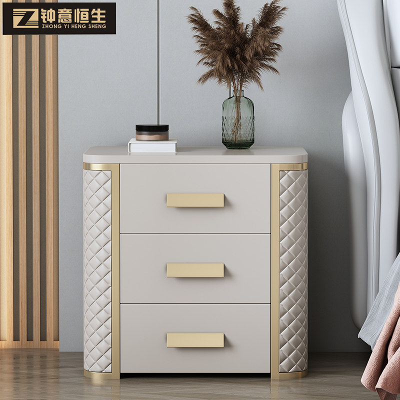 Bedside cabinet modern light luxury skin simple Italian small luxury insu wind network red designer installation bedside cabinet