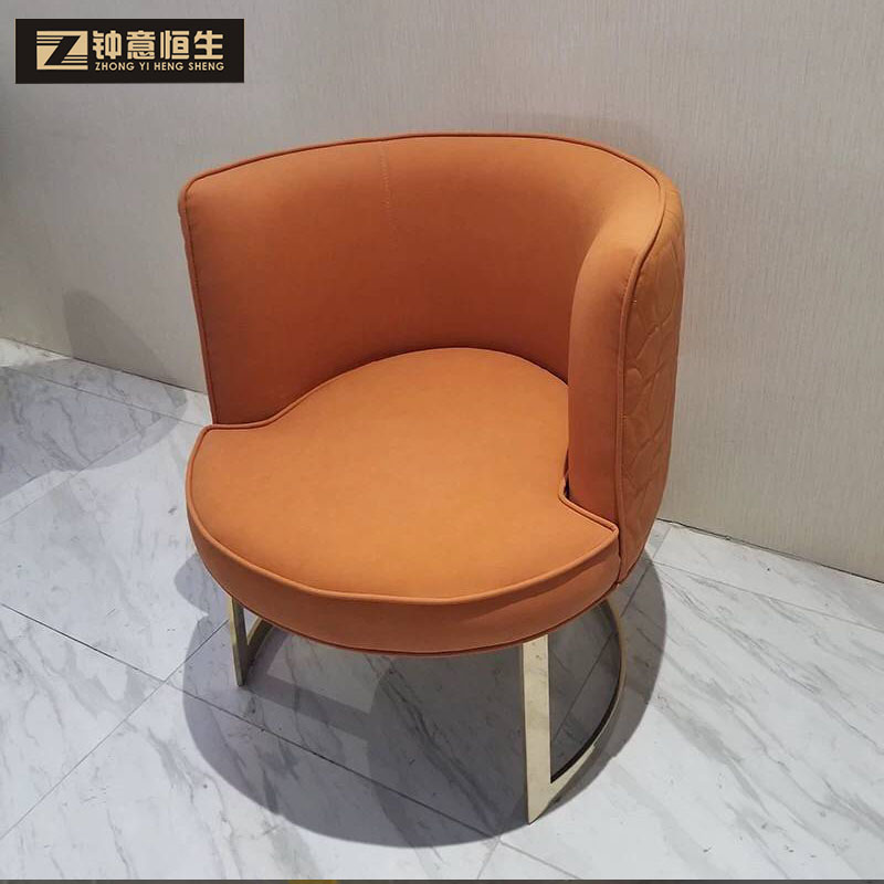 Stainless Steel Dining Chair Home Italian Light Luxury Dining Chair Home Dining Room Back Chair With Armrest Coffee Fashion Design