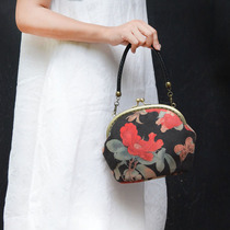 (year of flower blossom) original suede printed hand single shoulder inclined cross chain 100 lap girl cloth bag mobile phone zero money bag