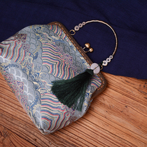 Original Nation China Wind Custom Woven Brocade Qipao Qipao Banquet Opening Gold Bag Retro Handmade Small Girl Bag Handbags