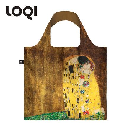 German Loqi Museum Series Fashionable Lightweight Women's Shoulder Bag Foldable Creative Eco-Friendly Bag Recommended for Lovers Kiss